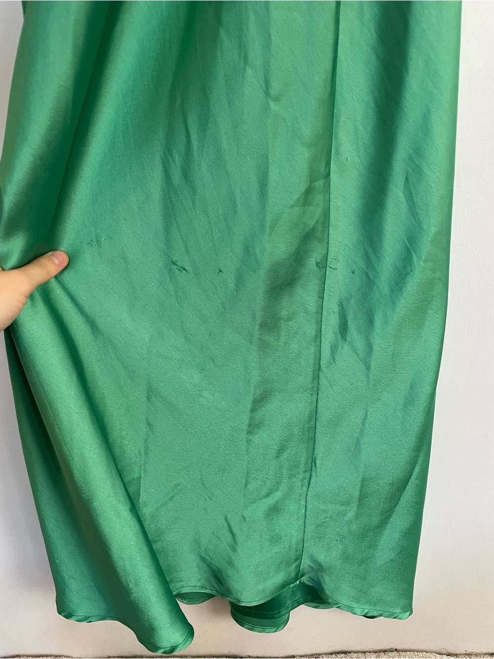 Free People Cooper Maxi Dress Green Lace Satin Embroidery Womens V Neck Size 6 - Picture 11 of 15